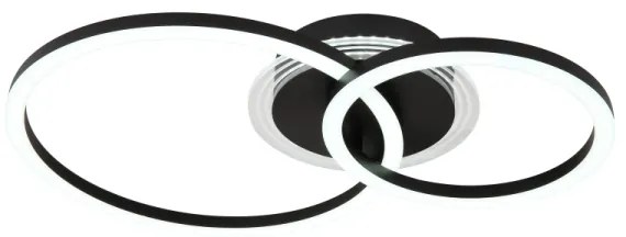 Plafonieră LED Globo 48039-30 LORETTA LED/30W/230V d. 33x50 cm negru