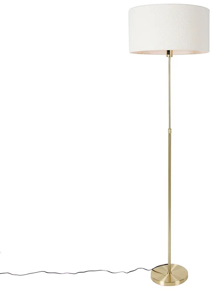 Lampa de podea reglabila aurie cu abajur boucle alb 50 cm - Parte