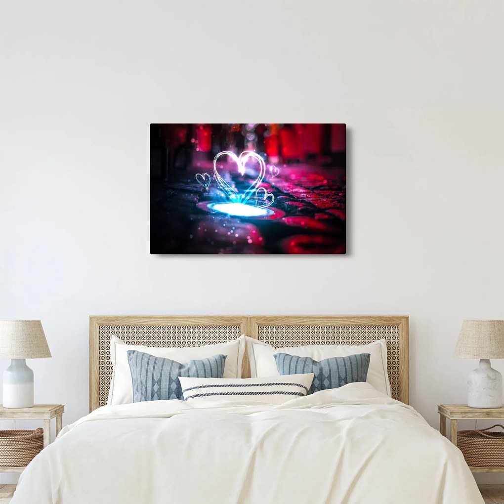 Tablou cu inima iluminată (90x60 cm)