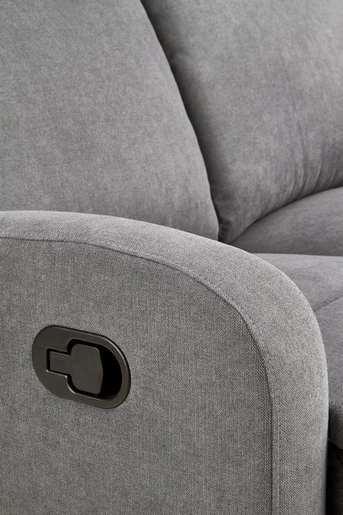 Canapea recliner Oslo 2 stofa gri inchis H100 cm