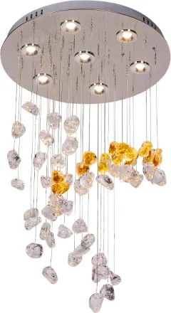 Plafonieră cu cristale LED AVARA LED/24W/230V Ø 40 cm crom lucios + telecomandă