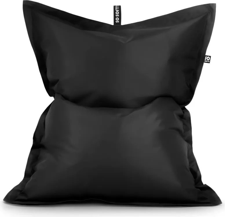 Fotoliu bean bag negru cu tapițerie din imitație de piele Pad XL – So Soft?
