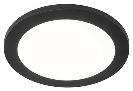Plafoniera neagră 22,5 cm rotundă incluzând LED cu dimmer în 3 trepte - Steve