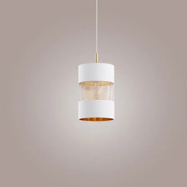 Lustră pe cablu BOGART 1xE27/15W/230V albă/aurie