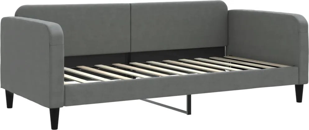vidaXL Pat de zi, gri închis, 90x200 cm, material textil