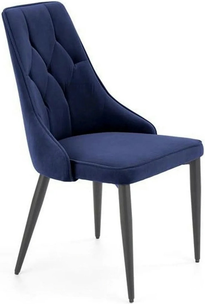 Scaun K365, stofa catifelata albastru inchis - Bluvel 86, 52x57x90 cm