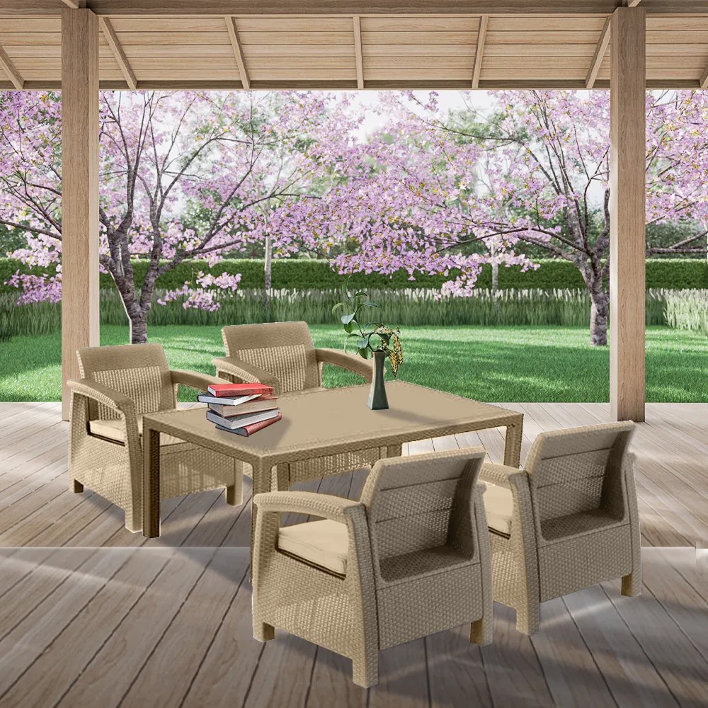 Set de mobilier de grădină Corfu Duo cu masă Melody