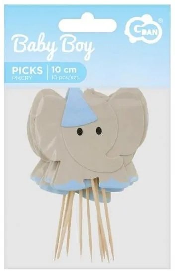 Animale Blue Bețișoare decorative Elefant 10 buc