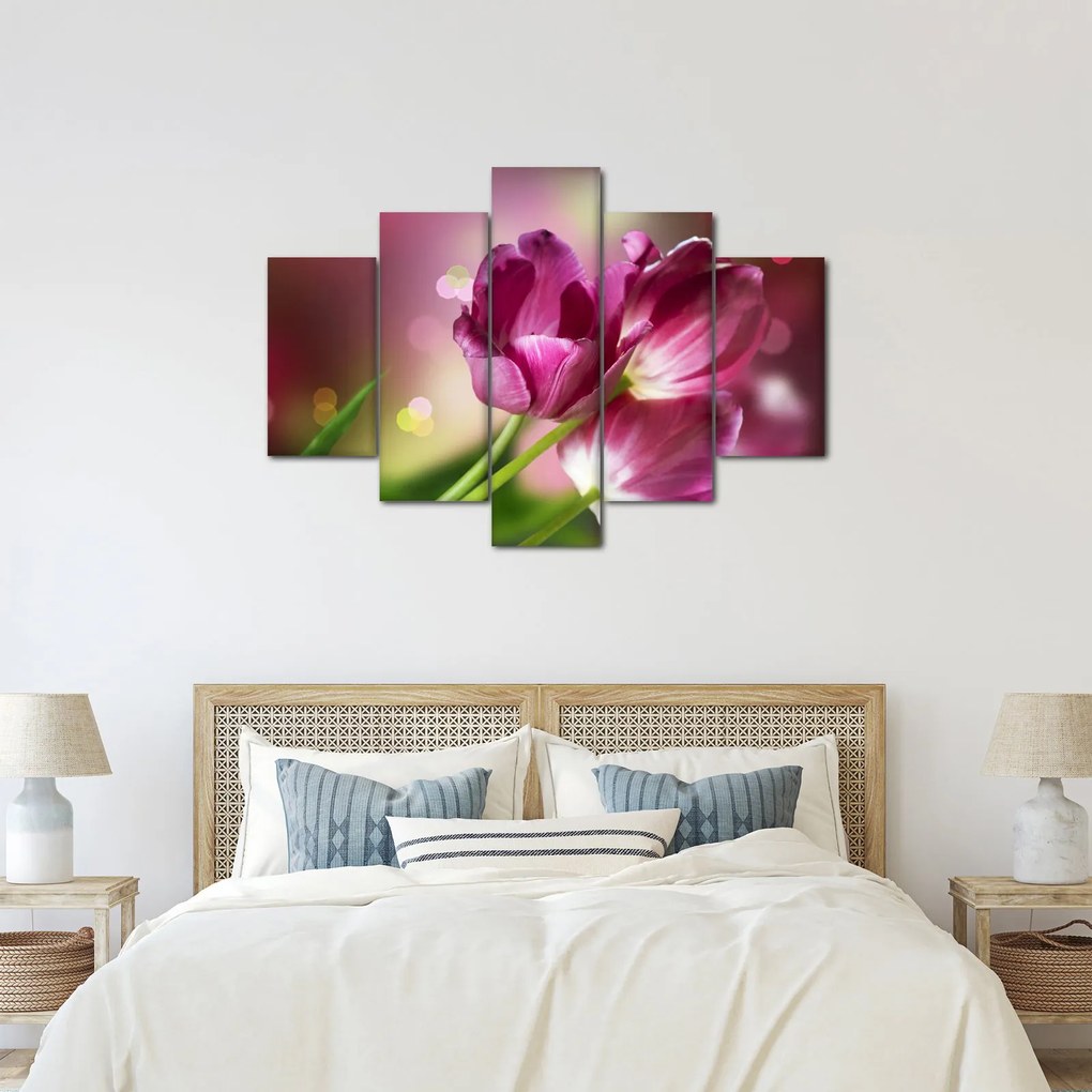 Tablou cu lalele roz (150x105 cm)