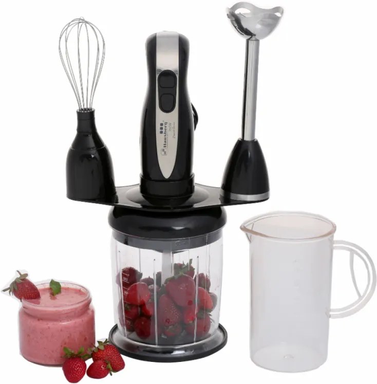Blender 4 in 1 Hausberg,2 viteze, motor cupru,lama inox, 350W, Negru
