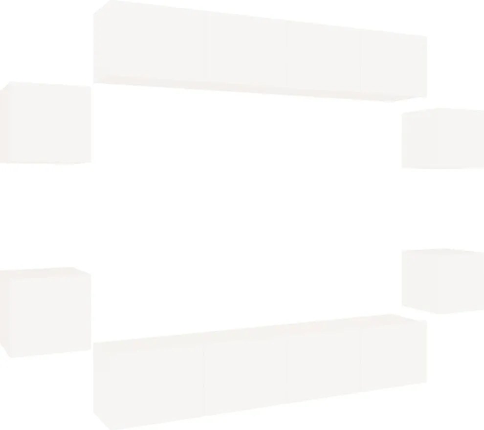 vidaXL Set dulap TV, 8 piese, alb, lemn prelucrat