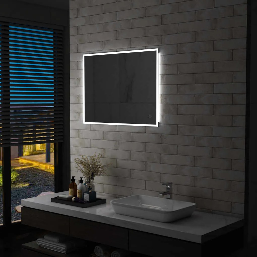 Oglinda cu LED de perete de baie cu senzor tactil, 80 x 60 cm 1, 80 x 60 cm