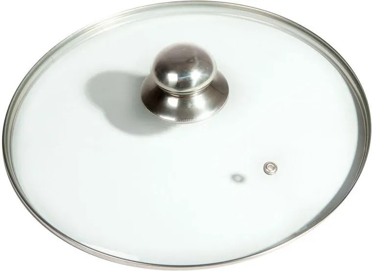 Orion Capac de sticlă cu mâner din oţel inoxidabil diametru 14 cm