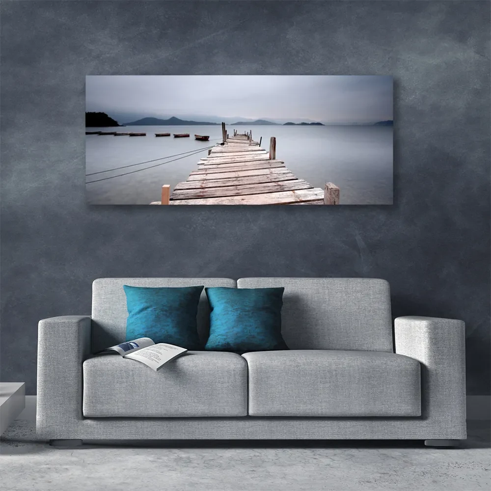 Tablou pe panza canvas Podul Sea Arhitectura Gray