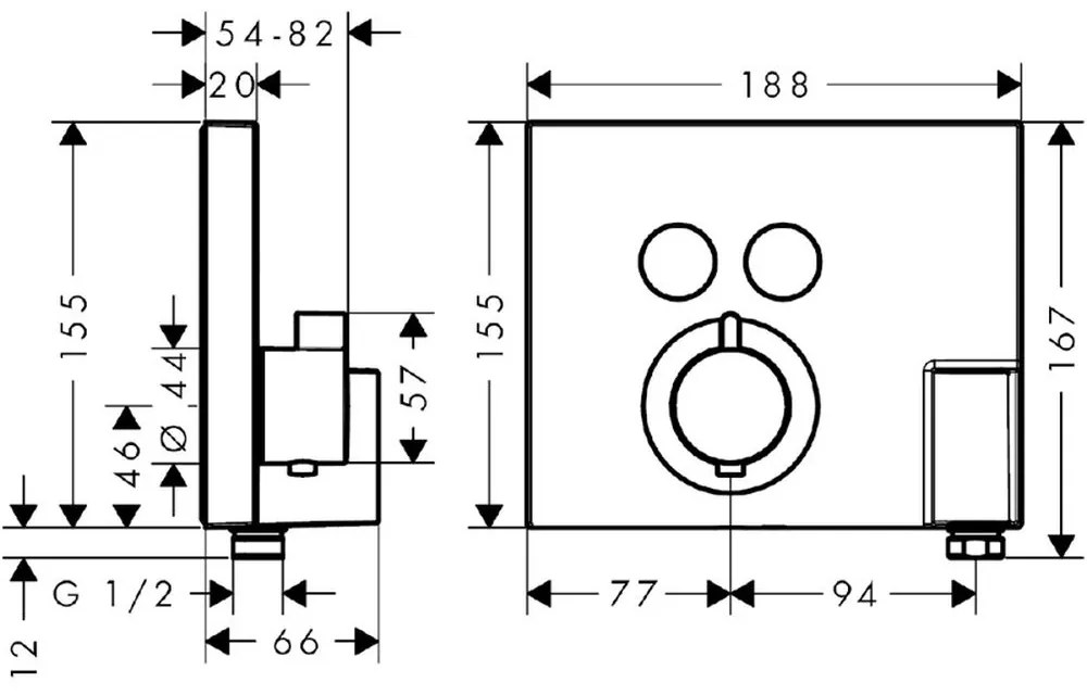 Baterie dus incastrata termostatata crom Hansgrohe, ShowerSelect