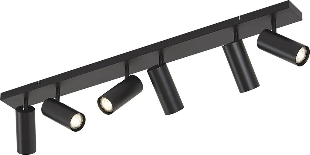 Plafonieră modernă neagră 102cm 6 lumini reglabilă - Renna