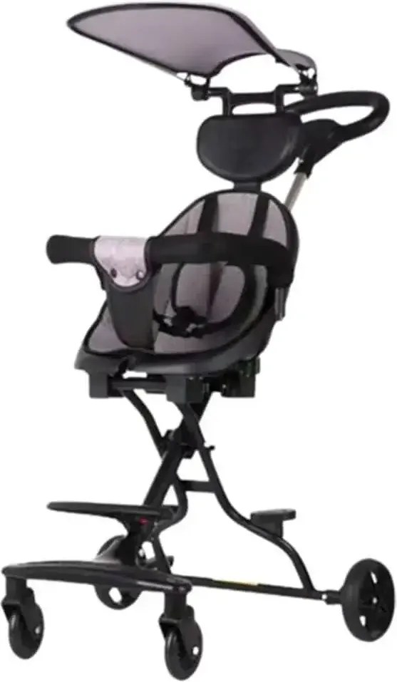 Carucior sport pliabil, NBW, copertina UV detasabila, roti pivotante cu blocare, 6-36 luni, Gri