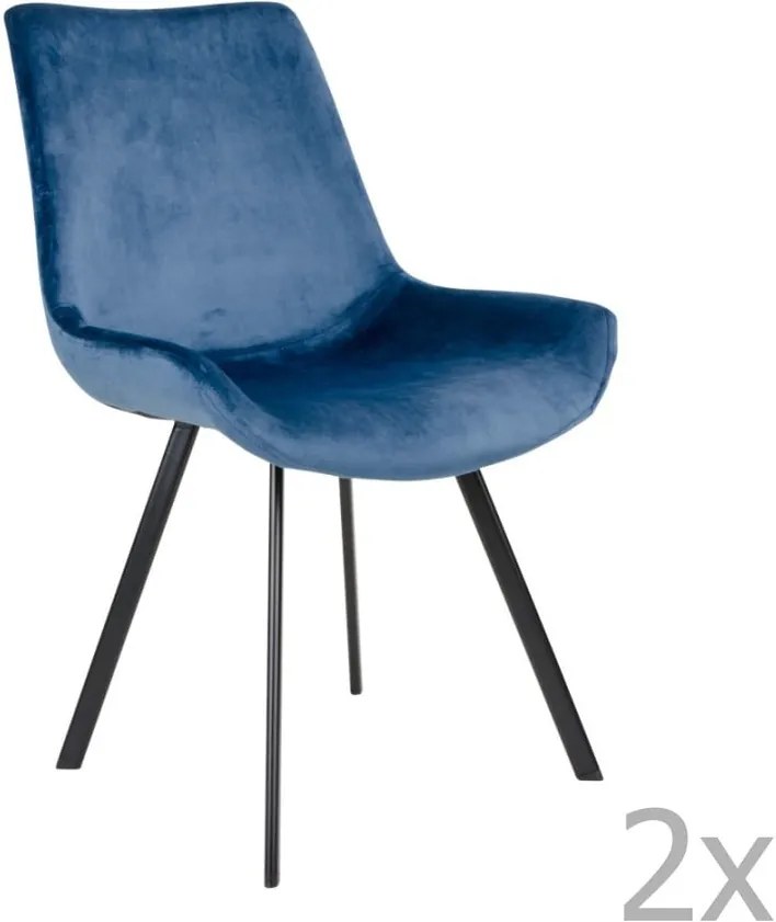 Set 2 scaune House Nordic Drammen, albastru