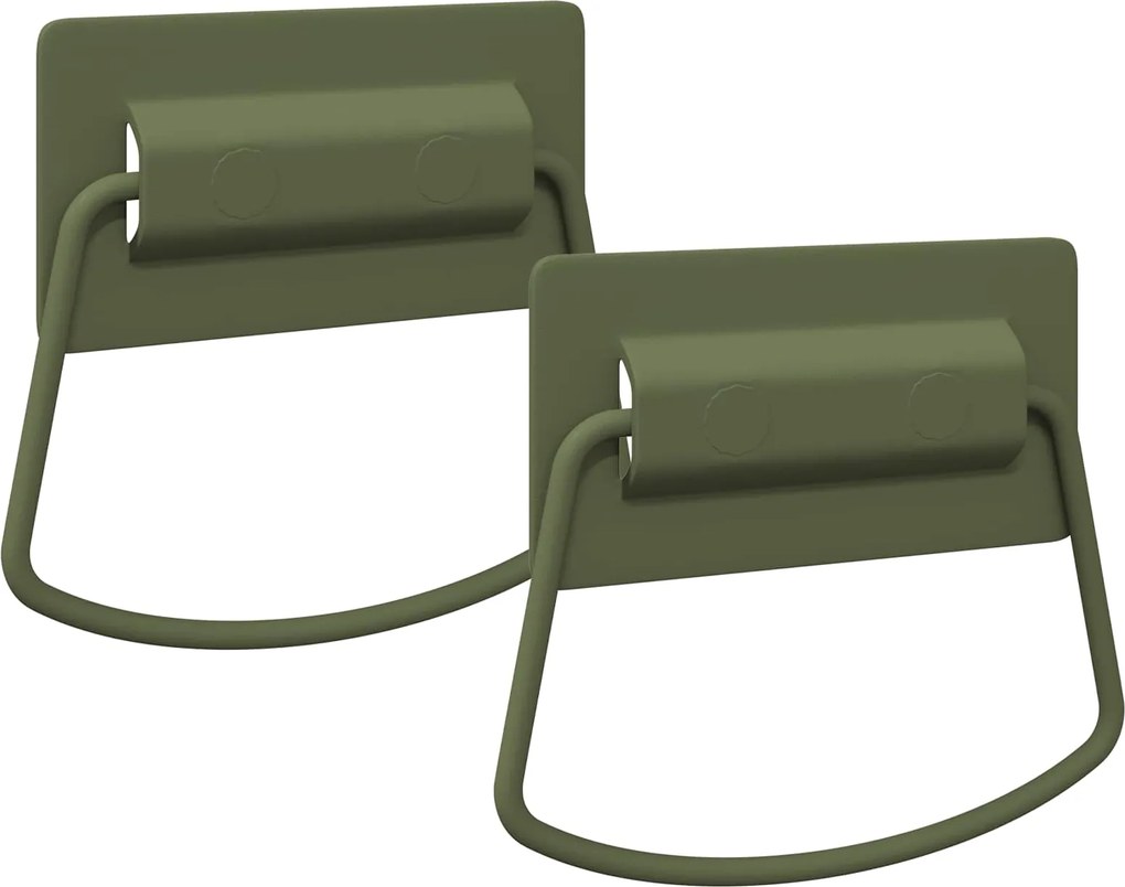 vidaXL Mânere pentru dulap 2 pcs Verde măsliniu 85 x 45 mm Metal