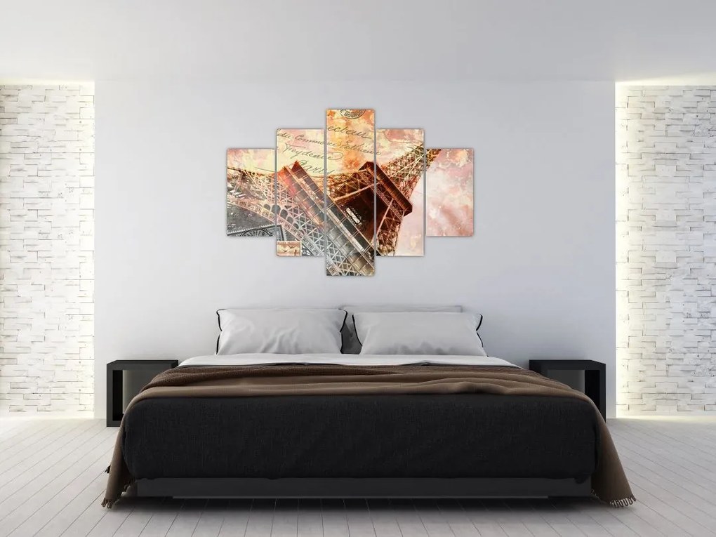 Tablou - Turnul Eiffel în stil vintage (150x105 cm)
