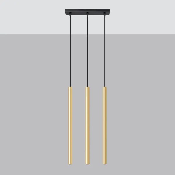 Lustră pe cablu Sollux SL.1196 PASTELO 3xG9/8W/230V auriu