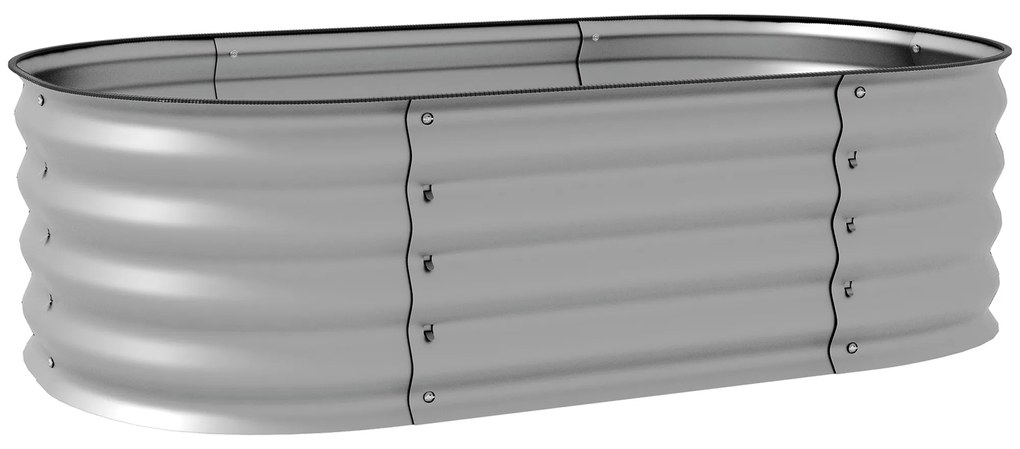 Outsunny Pat de plante Modulare, rezistent la intemperii, fund deschis, 105 x 62 x 30 cm, Argintiu | Aosom Romania