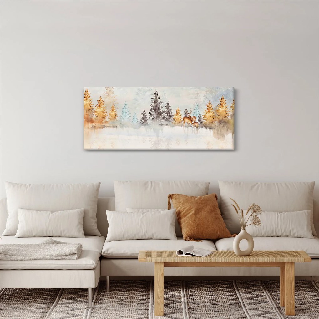 Tablou - Pădure în acuarelă (120x50 cm)