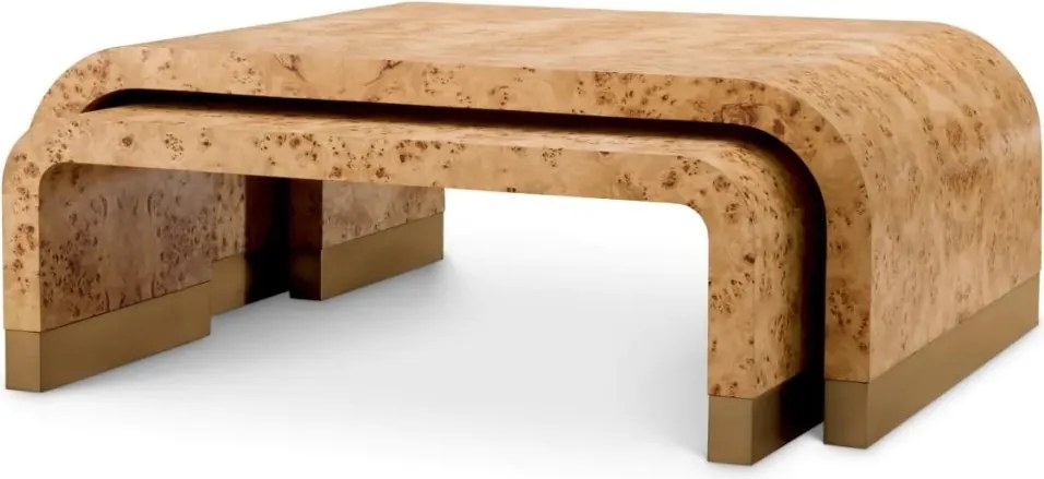 Set 3 Masute design LUX, Furnir Burl Mappa, Maro, Quinton