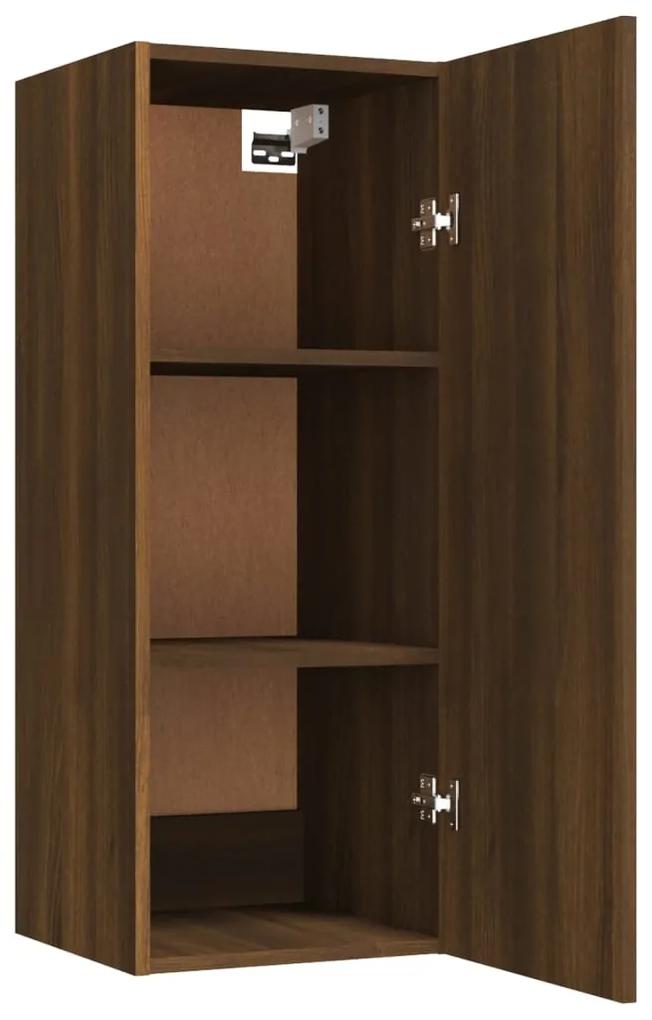 Dulap de perete suspendat, stejar maro, 34,5x34x90 cm, lemn 1, Stejar brun