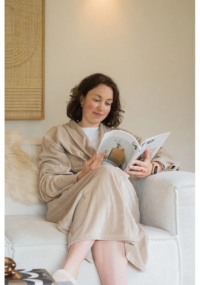 Halat taupe S/M din micropluș/cocolino Elena – Tiseco Home Studio