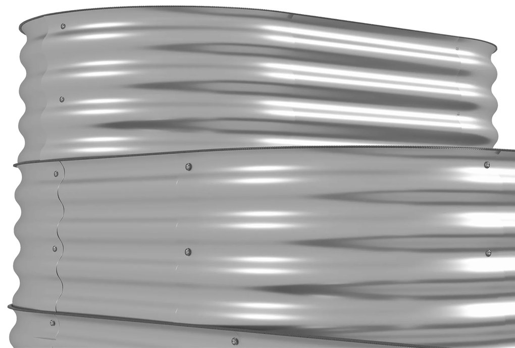 Outsunny Pat înalt cu trepte în aer liber, Cutie de plante pentru flori, 3 trepte, 158 cm x 109 cm x 82 cm, Argintiu | Aosom Romania