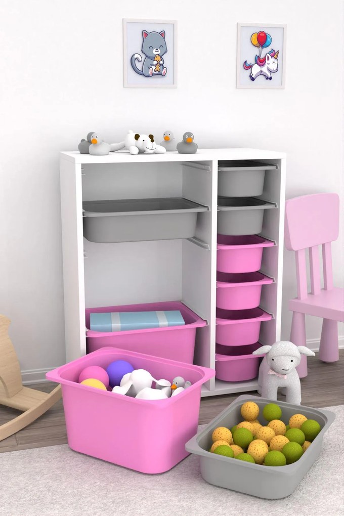 Organizator jucării Dremonka 10 (alb + Gri + roz). 1124246