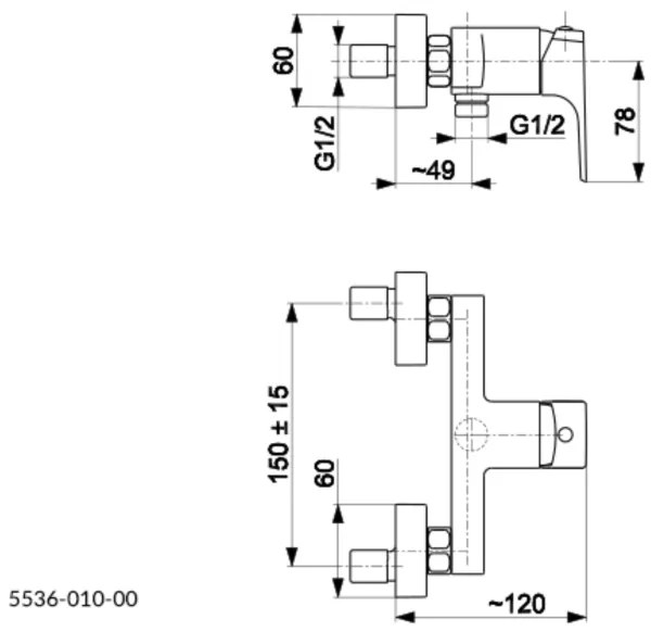 Baterie de duș KFA Armatura 5536-010-81 MOKAIT negru mat