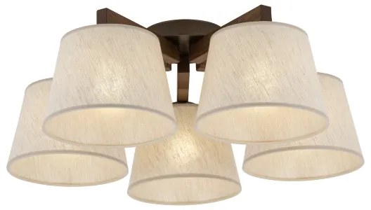 Brilagi - Lustră de tavan aplicată LATTE, 5x E27/15W/230V, pin/crem