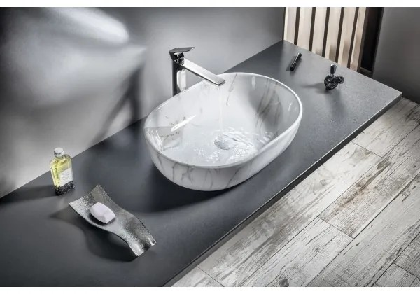 Sapho - Lavoar pentru blat DALMA 59 x 42 cm, ceramică/Carrara