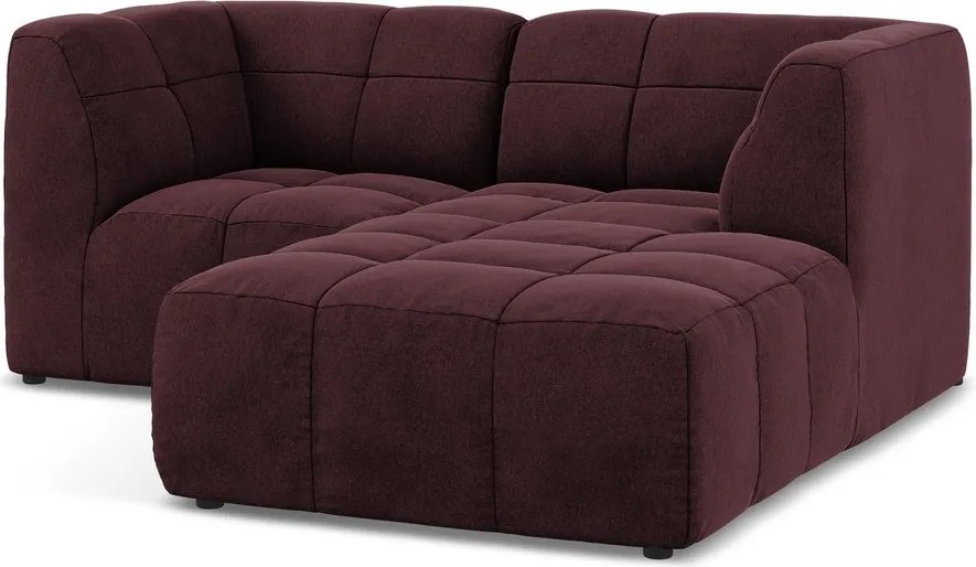 Colțar burgundy cu tapițerie din catifea (cu colț pe partea dreaptă/cu șezlong) Aloha – Makamii