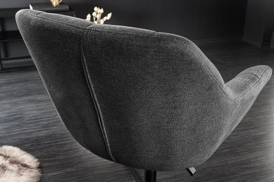 Fotoliu pivotant cu inaltime reglabila PAPILLON tesatura antracit