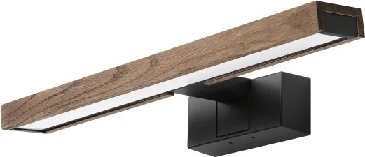 Brilagi - LED iluminare oglindă pentru baie 3în1 WOODY MIRROR LED/8W/230V IP44 negru/stejar-nuc