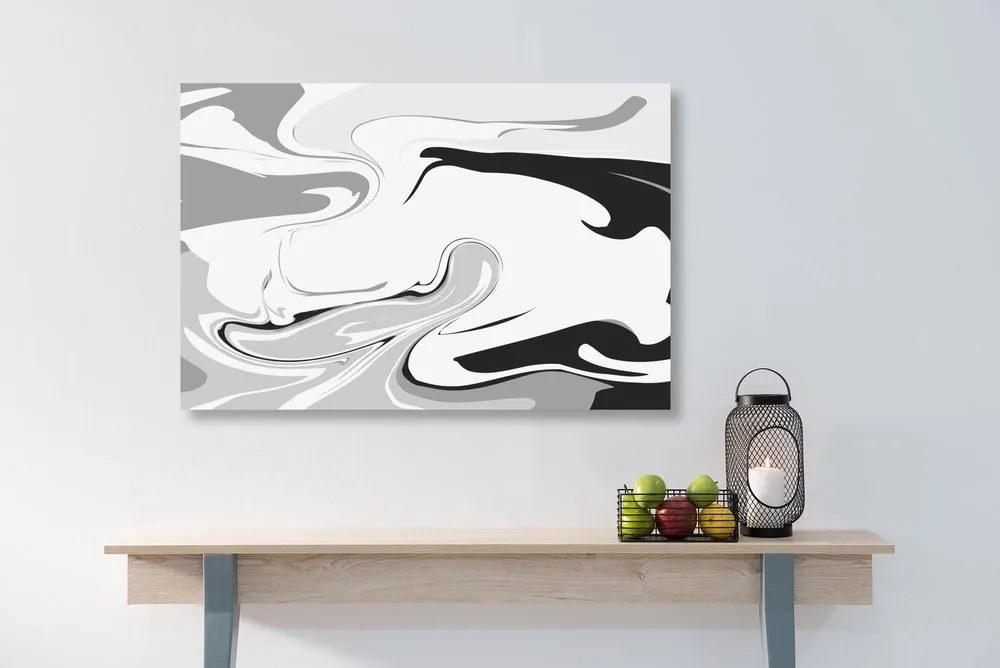 Tablou model abstract de materiale în design alb-negru