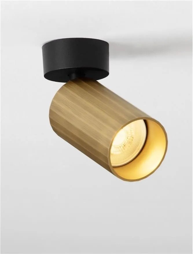Spot aplicat design tehnic ZELOS negru/ auriu