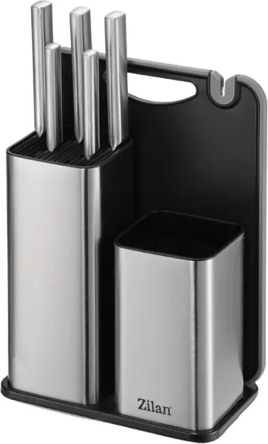Set cutite 7 piese Zilan ZLN1627, Suport inclus, Otel inoxidabil 3CR13, Compatibil masina de spalat vase