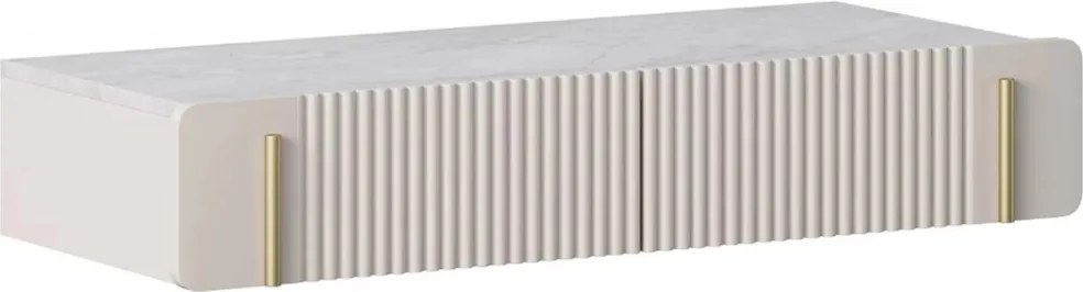 Masă de machiaj suspendată cu sertare Malmi 100 cm - cașmir / crema bianca / auriu
