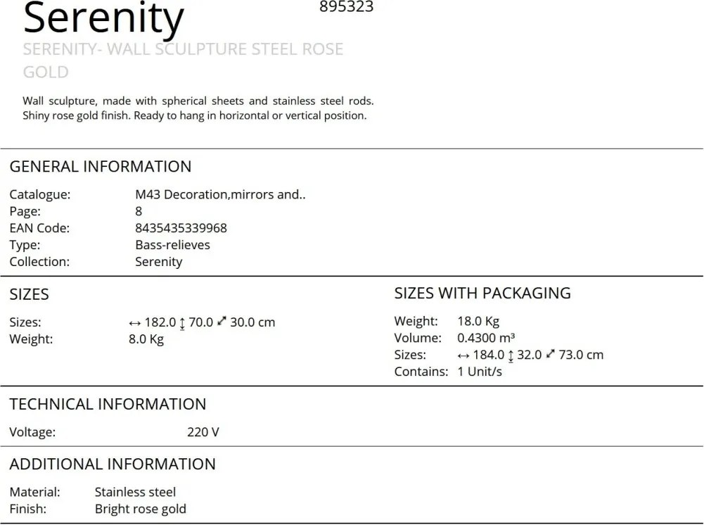 Decoratiune de perete XXL design decoratiov lux Serenity