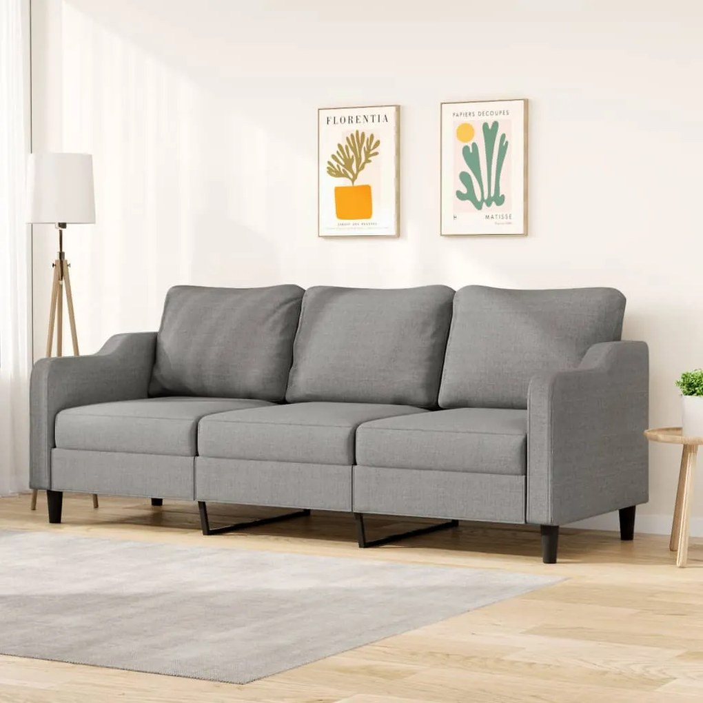 348962 vidaXL Canapea cu 3 locuri, gri închis, 210 cm, material textil