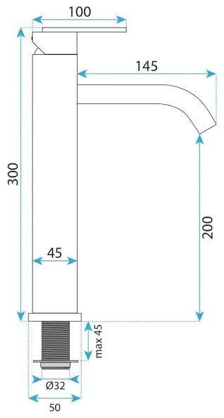 REA-B5510 - Baterie pentru lavoar ONTARIO, 30 cm, nichel