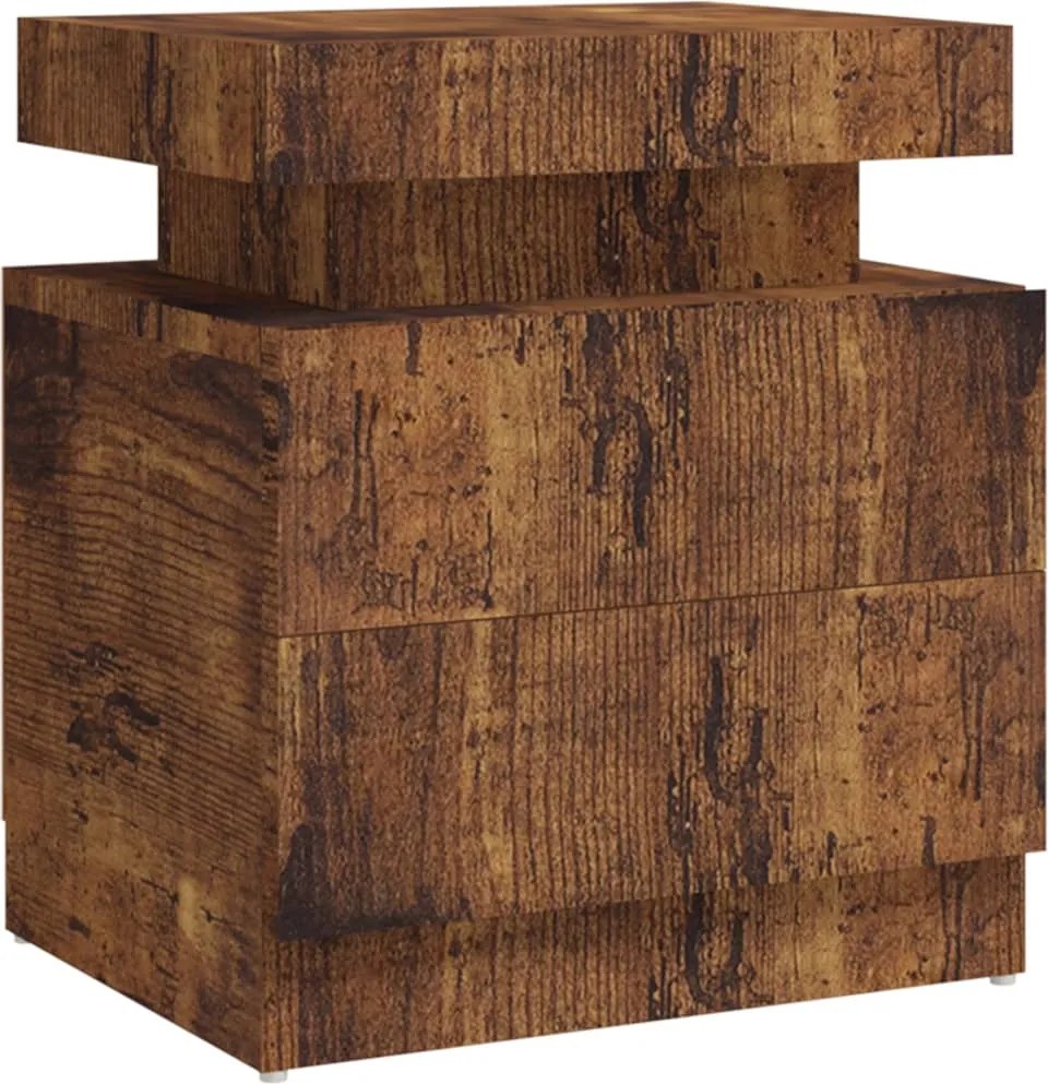 vidaXL Noptieră, stejar fumuriu, 45x35x52 cm, lemn prelucrat