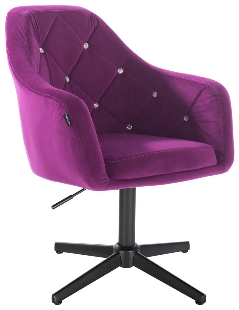 HR830CCROSS Scaun Fucsia Catifea cu Bază Neagră