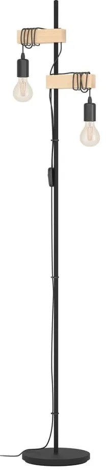 Lampadar negru/în culoare naturală LED (înălțime 166,5 cm) TOWNSHEND – EGLO