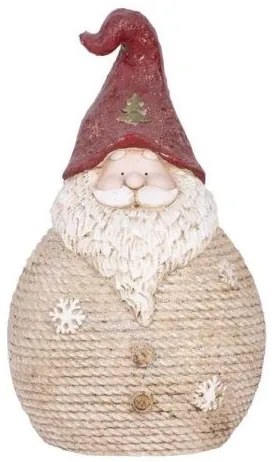 Decoratiune Craciun, ceramica, Mos Craciun cu caciulita rosie, 26x19x42.5 cm
