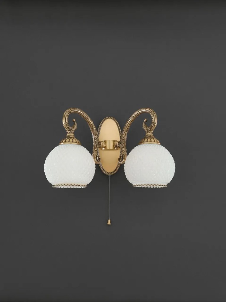 Aplica clasic design italian din alama, sticla 8400 RA-A.8400/2